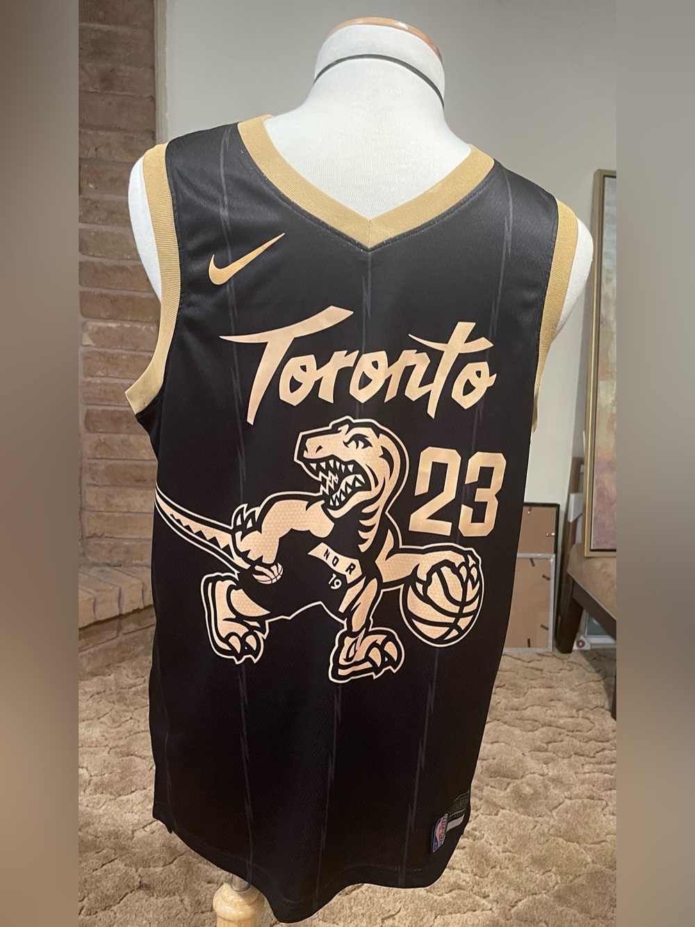 Nike Toronto Basketball Jersey in Black and Gold - Raptors 23